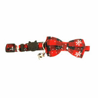 Xmas halsband bowtie rood ruiten